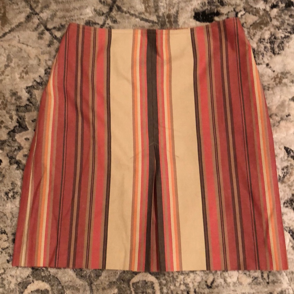 Ann Taylor Loft striped front pleated skirt
